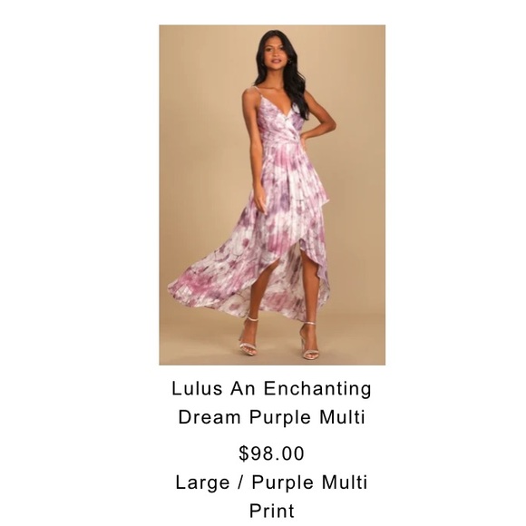 BNWT Lulus Enchanting Dream Multi-print High/Low Maxi dress L - Picture 2 of 16
